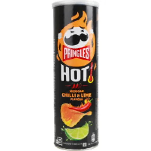 Чипсы картофельные со вкусом лайма и чили Hot Pringles тубус 160г