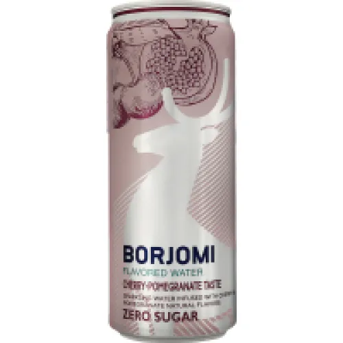 Напиток безалкогольный сильногазированный Cherry-pomegranate Flavored water Borjomi ж/б 0.33л