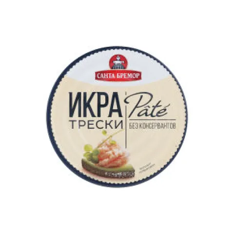 Икра деликатесная трески Рате Санта-Бремор пастер 90г ж/б
