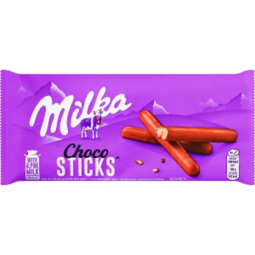 Печенье-палочки покрытое молочным шоколадом Choco Sticks Milka 112г