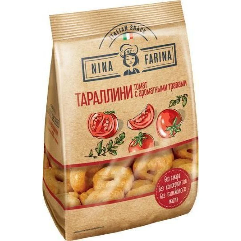 Тараллини Nina Farina томат и ароматные травы 180 г