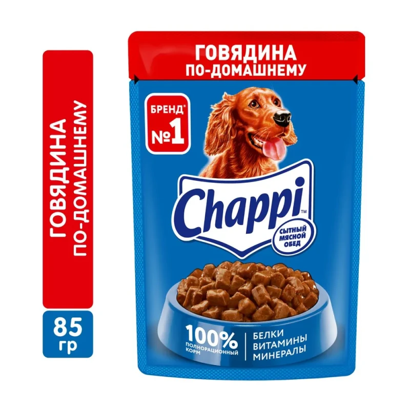 Корм влажный для собак Chappi с говядиной по-домашнему, 85 г