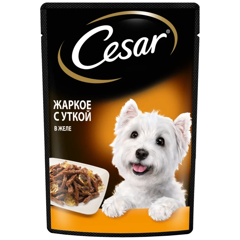 Влажный корм Cesar жаркое с уткой в желе для взрослых собак всех пород, 85 г