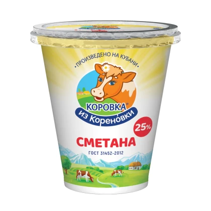 Сметана Коровка из Кореновки 25% БЗМЖ