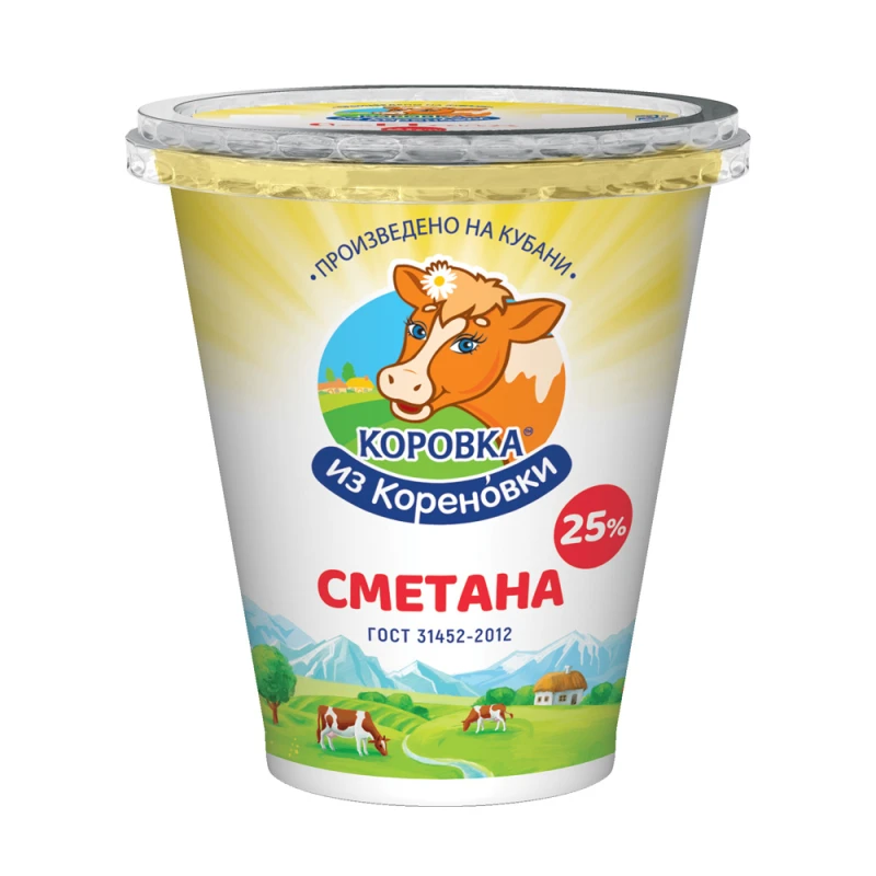 Сметана Коровка из Кореновки 25% БЗМЖ 300 г