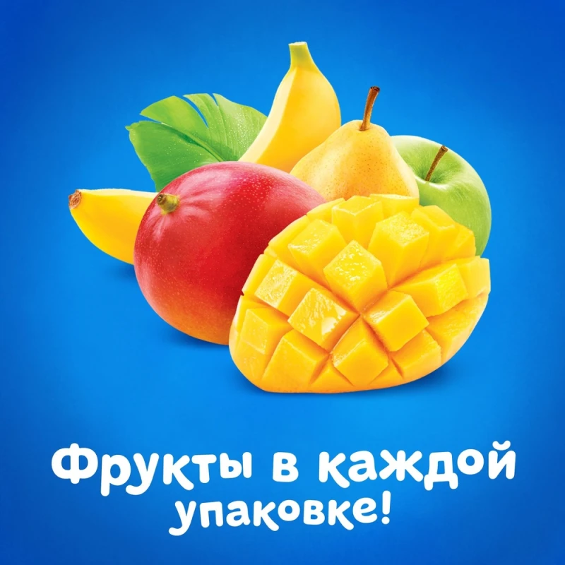 Пюре Агуша Pouch-pack яблоко-груша-банан-манго (с 6 мес) 90 г