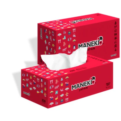 Салфетки бумажные Maneki RED двухслойные белые, 250 шт.