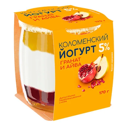 БЗМЖ Йогурт Коломенский 5% гранат/айва ст/б