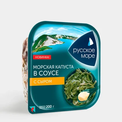 Салат из морской капусты в соусе с сыром Русское море