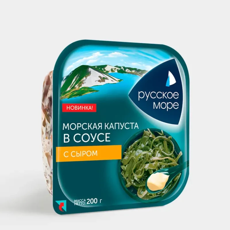 Салат из морской капусты в соусе с сыром Русское море 200 г