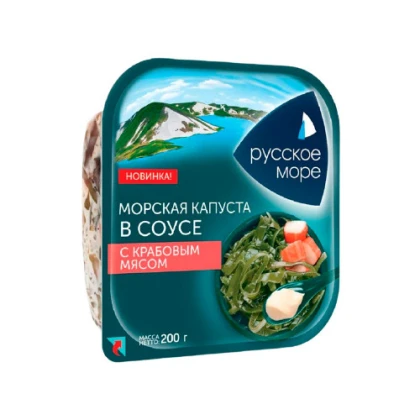 Салат из морской капусты с крабовым мясом Русское море