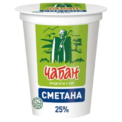 БЗМЖ Сметана Чабан 25% стакан