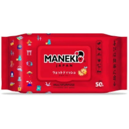 Салфетки Манеки влажные 16×20 см 50 шт