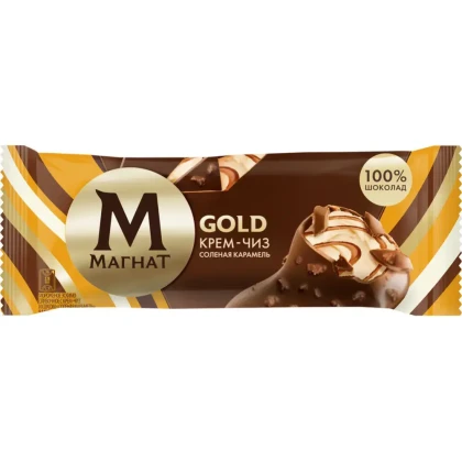 БЗМЖ Мороженое Магнат GOLD КРЕМ-ЧИЗ СОЛЕНАЯ КАРАМЕЛЬ эскимо