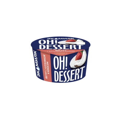 БЗМЖ Йогурт Экомилк Oh!Dessert Клубника и Кокос 4,2% стакан