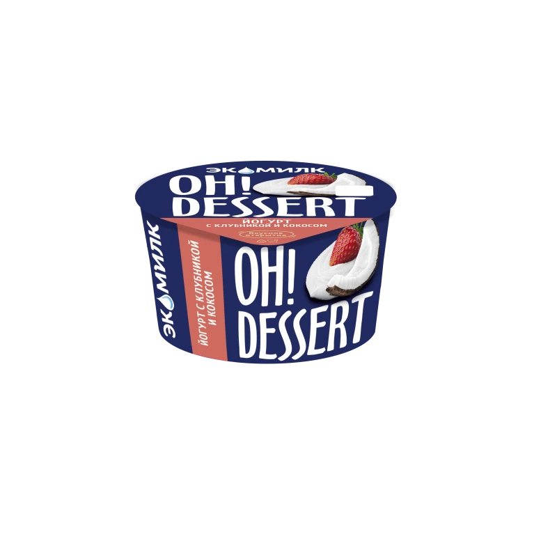 Йогурт Экомилк Oh!Dessert Клубника и Кокос 4,2% стакан