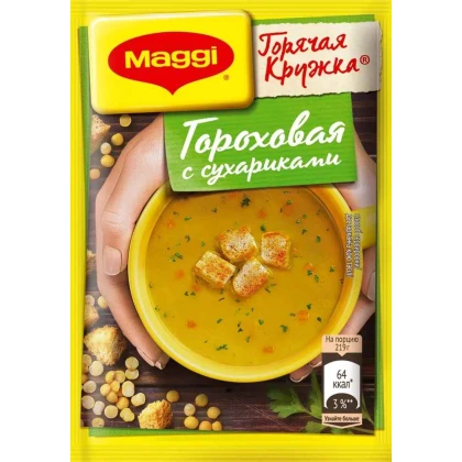 Горячая Кружка Магги Суп горох сухар