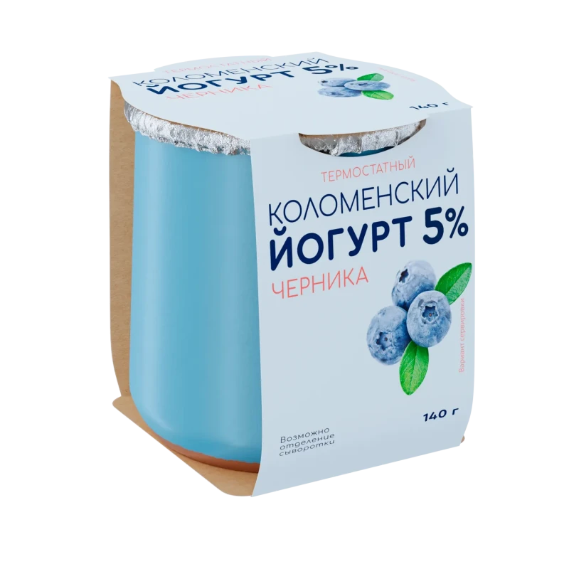 БЗМЖ Йогурт черника терм. Коломенский 5% 140г