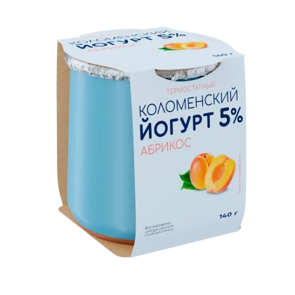 Йогурт термостатный абрикосовый 5% БЗМЖ, 140 г
