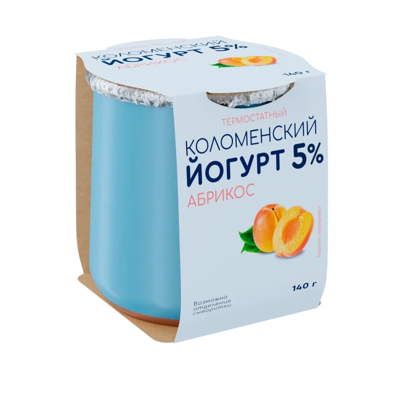 Йогурт термостатный абрикосовый 5% БЗМЖ, 140 г