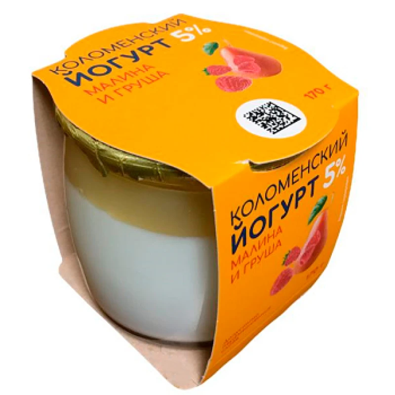 БЗМЖ Йогурт малина-груша ст.б. Коломенский 5% 170г