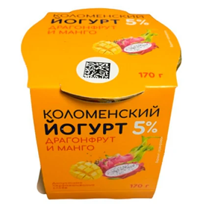 БЗМЖ Йогурт драгонфрут и манго ст.б. Коломенский 5%