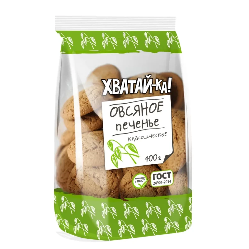 Печенье овсяное ХВАТАЙ-КА классическое 400 г