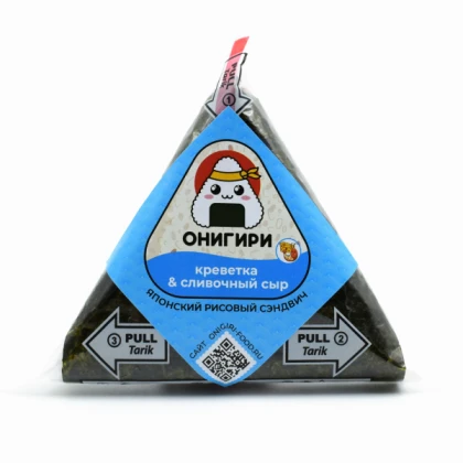 Сэндвич Онигири японский с креветкой и сливочным сыром