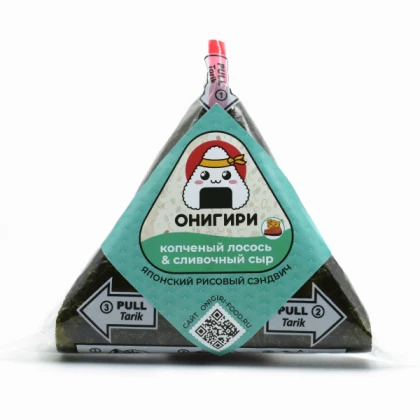 Сэндвич Онигири японский с лососем и сливочным сыром