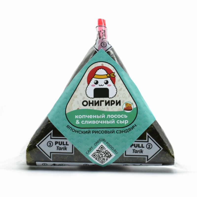 Сэндвич Онигири японский с лососем и сливочным сыром