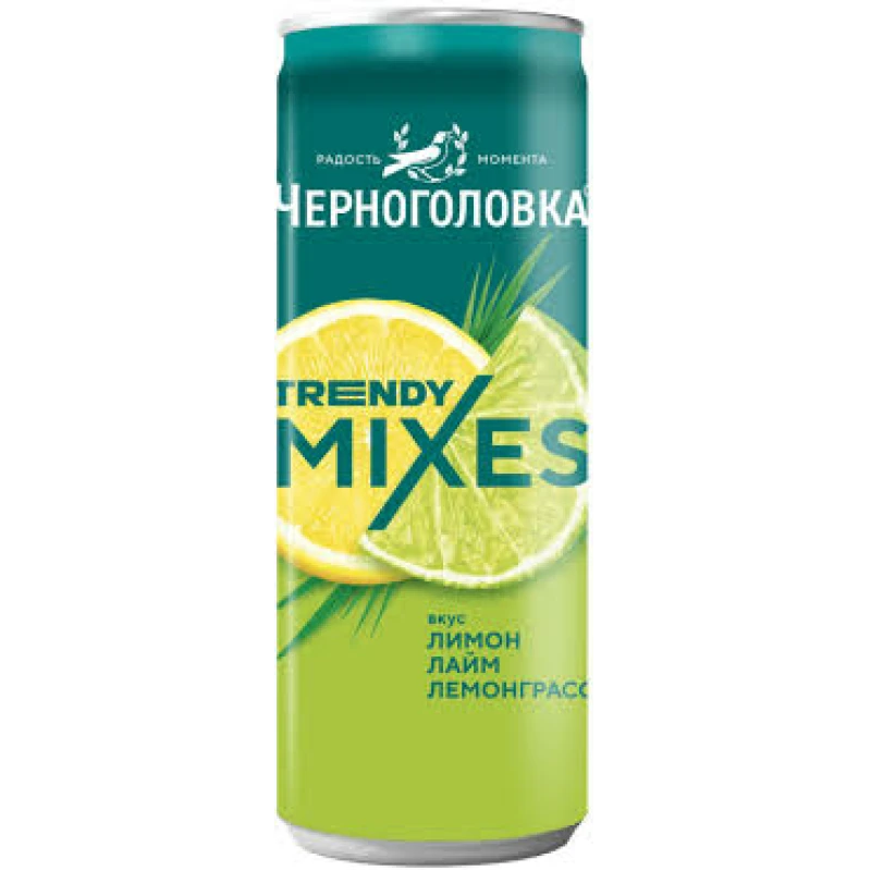 Напиток сильногазированный безалкогольный Черноголовка Лимон/Лайм/Лемонграсс, 0,33 л, ж/б