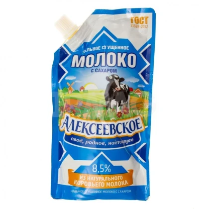 БЗМЖ Молоко сгущенное Алексеевское 270г дой-пак