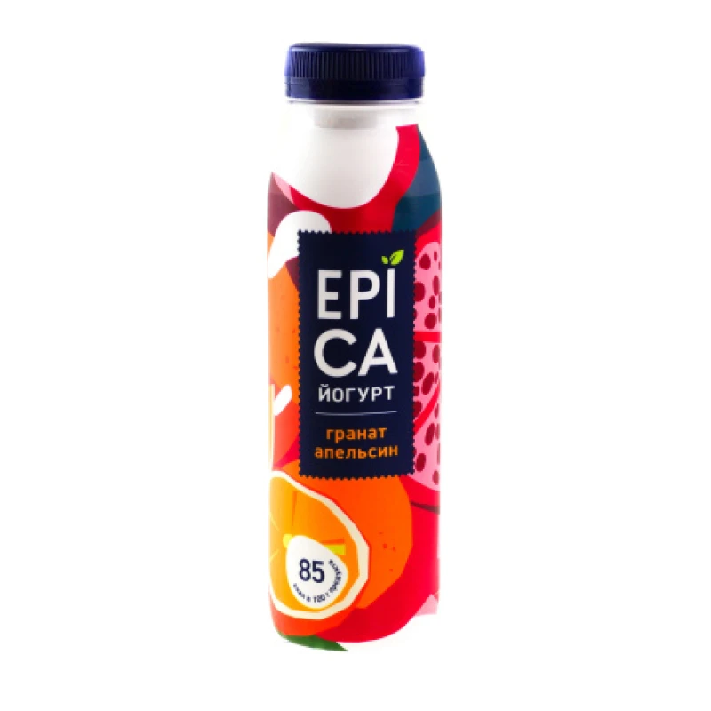 Йогурт питьевой EPICA Гранат и Апельсин 2,5% 260г