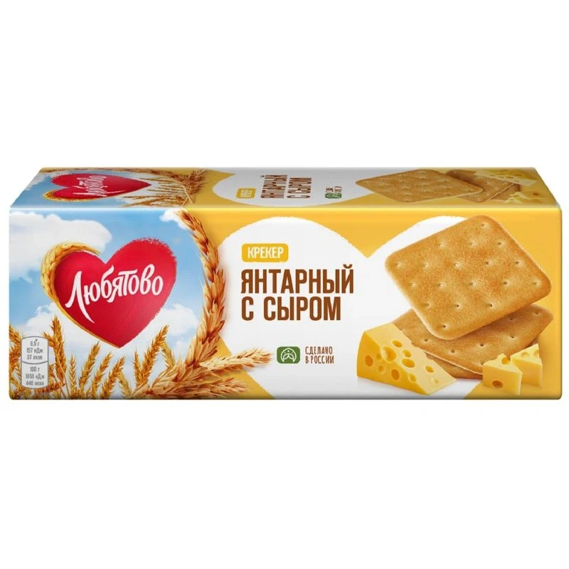 Крекер Любятово Янтарный с сыром 204 г