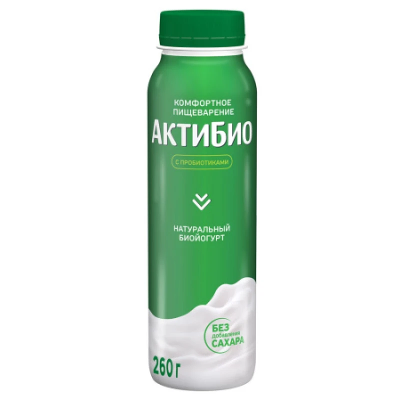 БЗМЖ АктиБио Биойогурт питьевой натуральный 1,8% 260 г