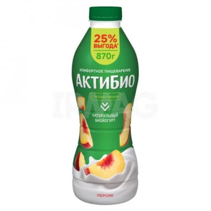 БЗМЖ АктиБио Биойогурт питьевой Персик 1,5%