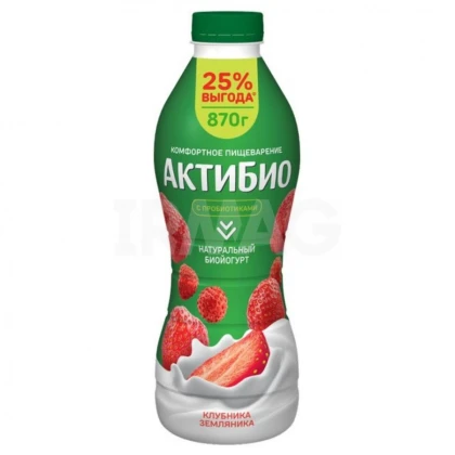 БЗМЖ АктиБио Биойогурт питьевой Клубника-Земляника 1,5%