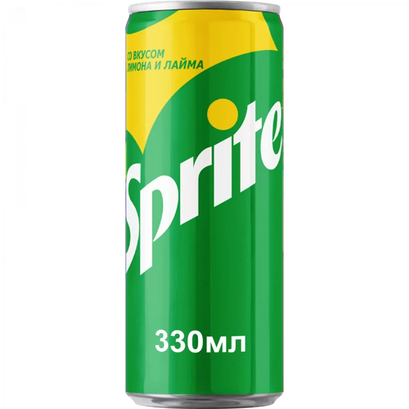 Напиток газированный Sprite (Спрайт) со вкусом лимона и лайма, 0,33 л, ж/б