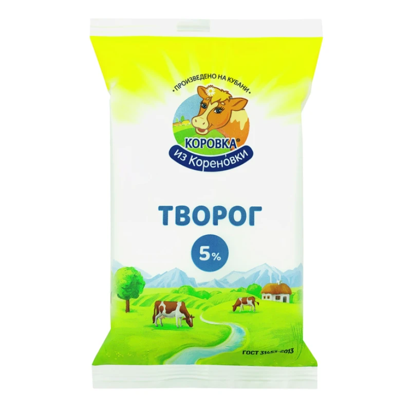 Творог БЗМЖ из Кореновки 5% флоупак 180 г