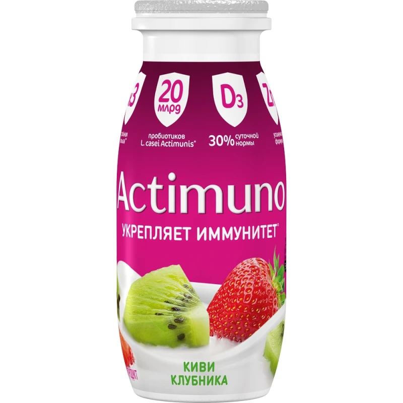 Кисломолочный продукт Актимуно Киви-Клубника 1,5% 95 г