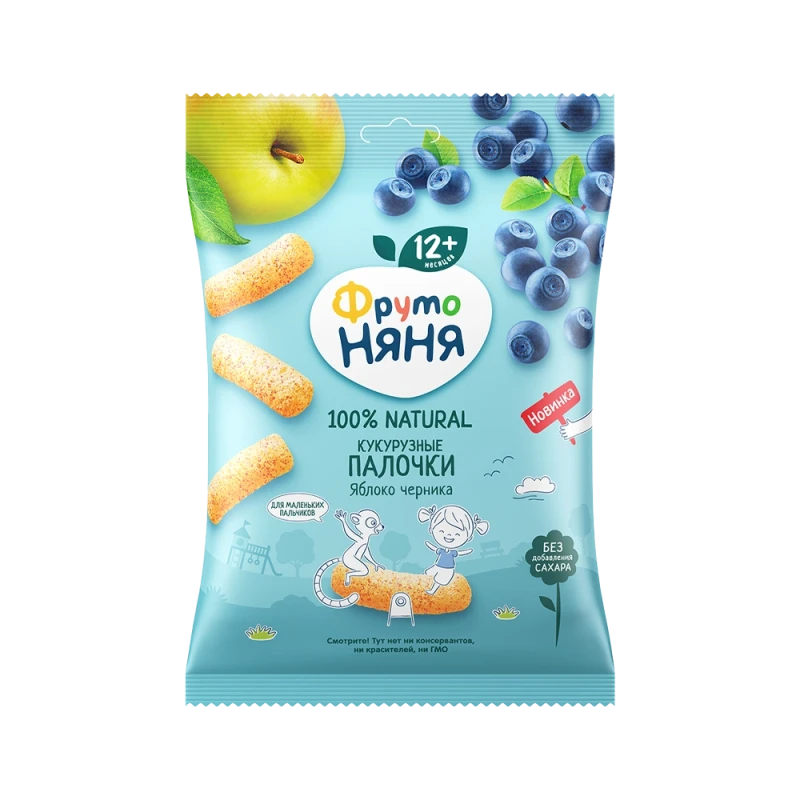 Палочки кукурузные ФрутоНяня яблоко, черника