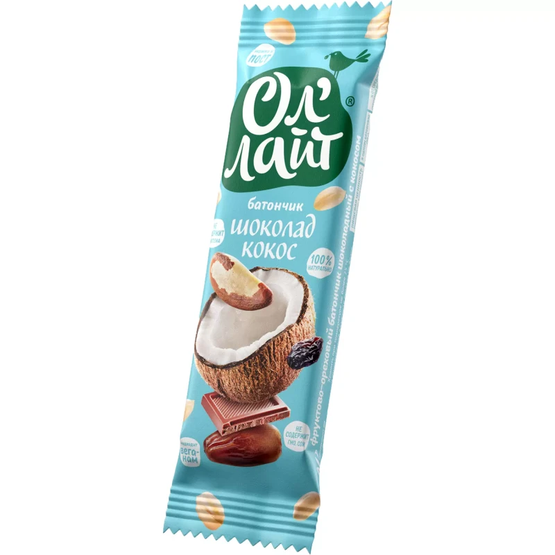 Батончик Ол Лайт фруктово-ореховый шоколад/кокос 30 г