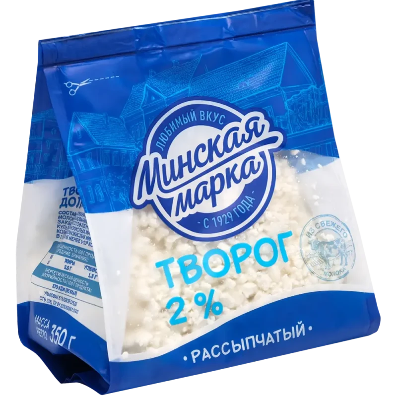 БЗМЖ Творог Минская Марка 2% 350г