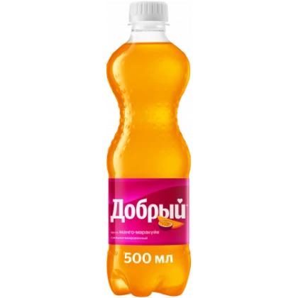 Напиток безалкогольный Добрый Манго-Маракуйя ароматизированный сильногазированный неконцентрированный 0,5 л ПЭТ
