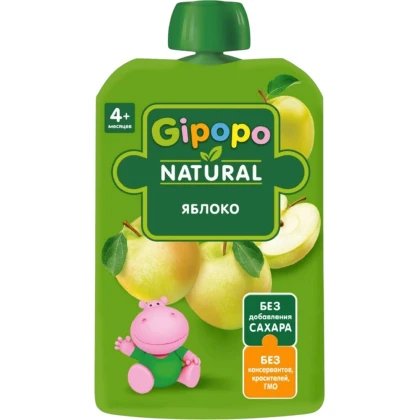 Пюре детское GIPOPO (Гипопо) Яблоко 12*90 г пауч