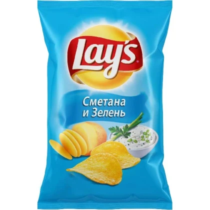 Чипсы Lays Сметана/Зелень 140г