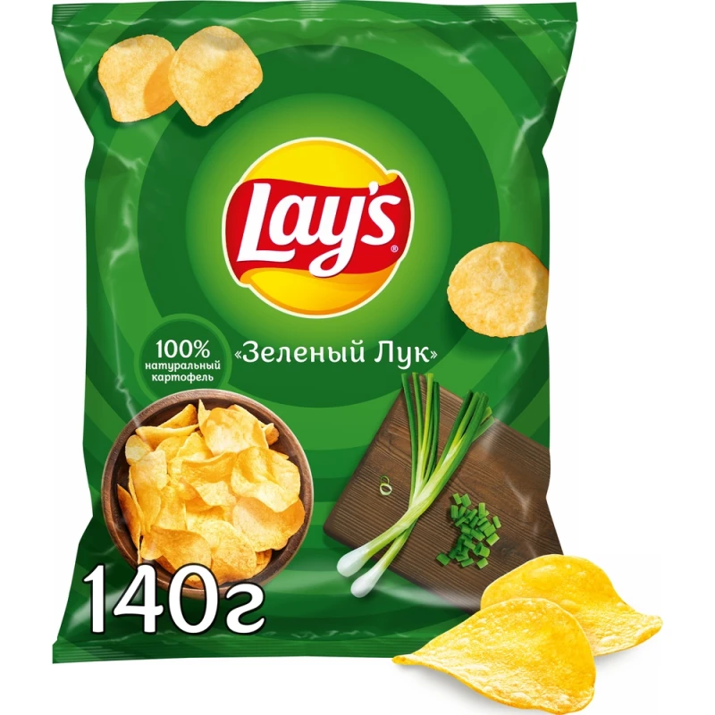 Чипсы Lays зеленый лук 140 г