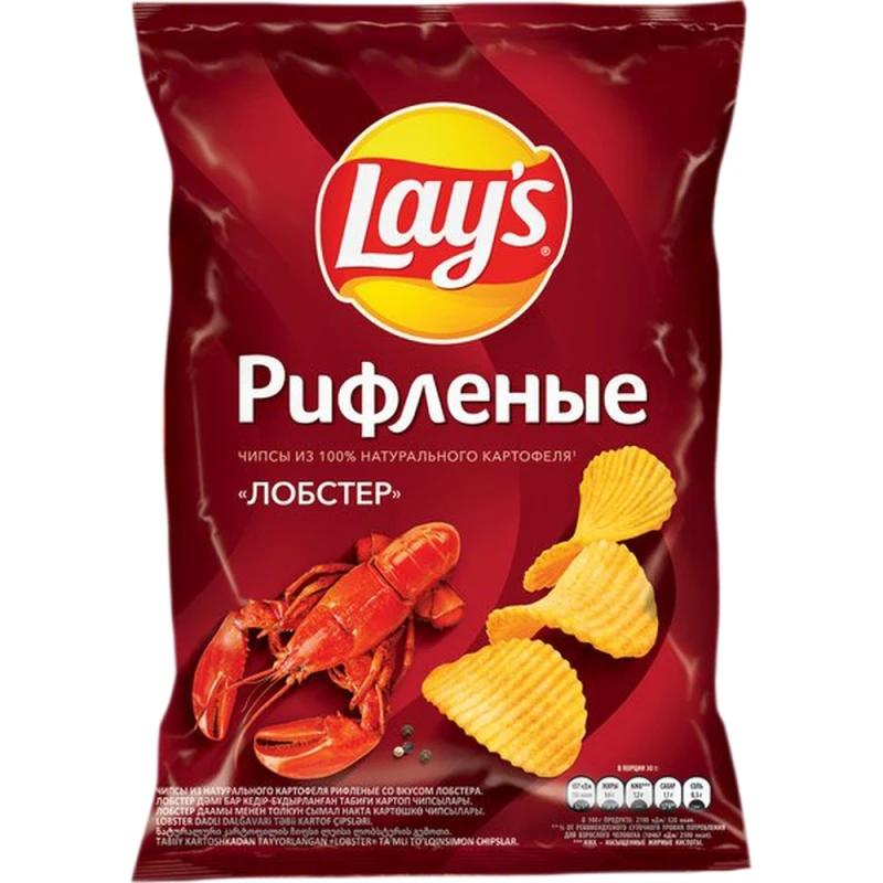 Чипсы Lays рифленые со вкусом лобстера 140 г