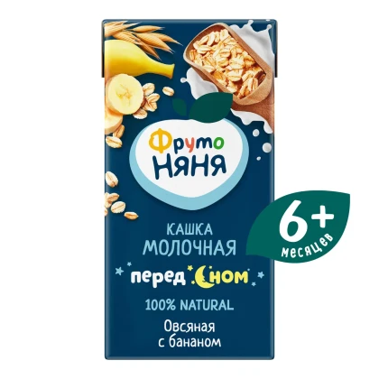 БЗМЖ Каша ФрутоНяня жидкая молочно-овсяная с бананом, 200 г