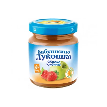 Пюре Бабушкино лукошко яблоко клубника
